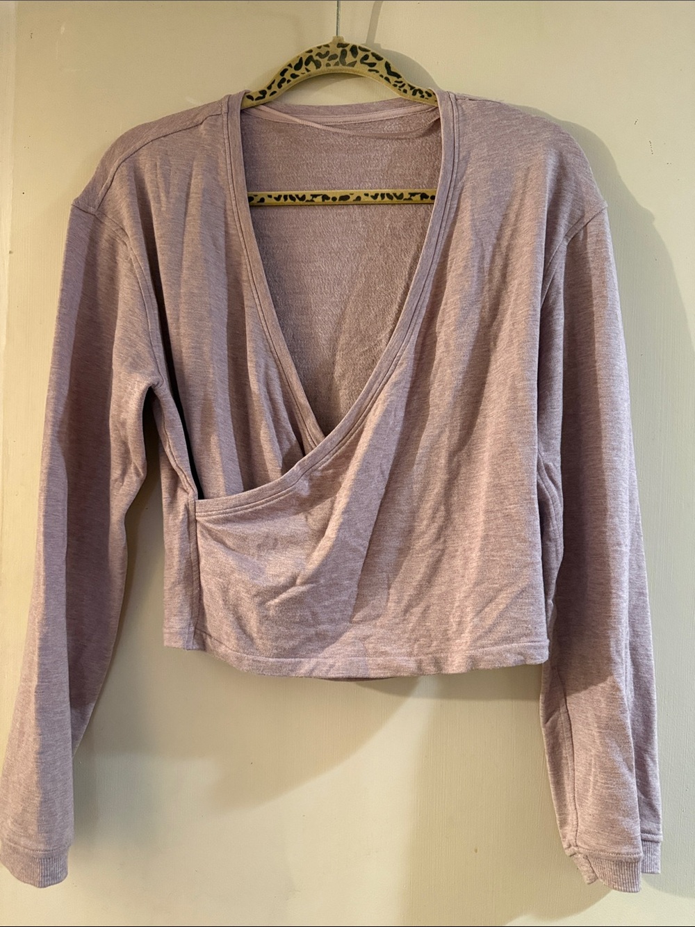 Women's Lavender Wrap-Front Long Sleeve Top Lulu